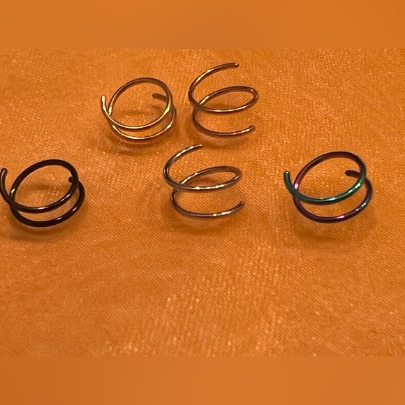 Nose rings twist on multi hoop 5 colors New - Picture 2 of 3